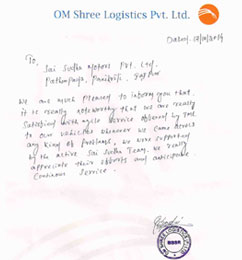 Om Shree Logistics Testimonial