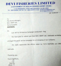 Devi Fisheries Testimonial