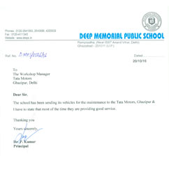 Deep Memorial Public School Testimonial