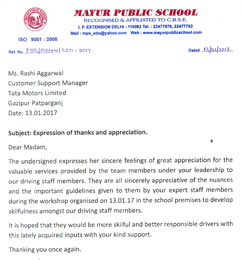 Mayur Public School Testimonial