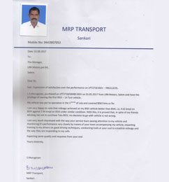 MRP Transport Testimonial