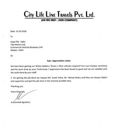 City Life Line Travel Testimonial