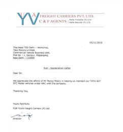 Yuva Freight Carriers Testimonial